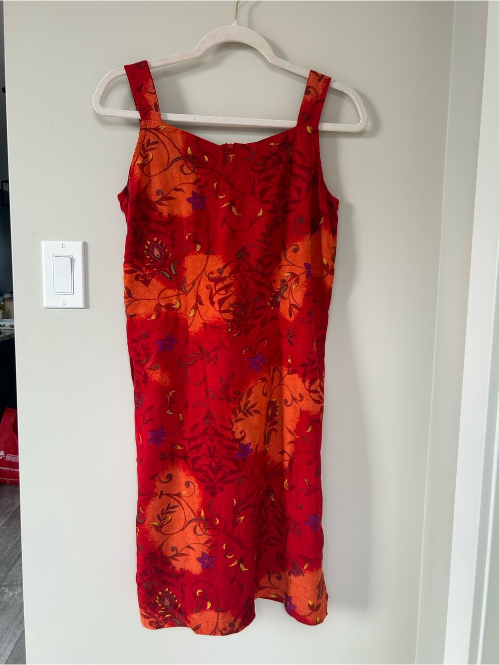 Vintage Jessica Red Floral Sundress l